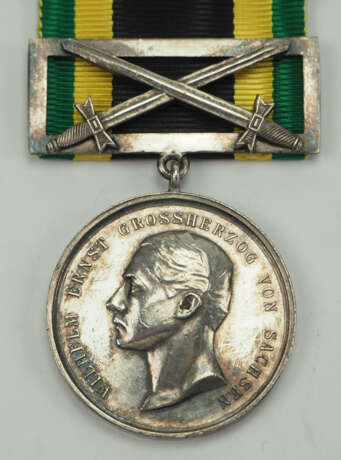 Sachsen-Weimar-Eisenach: Verdienstmedaille, 1914, Silber mit Schwertern. - photo 1