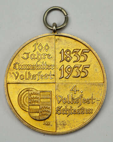 Württemberg: Medaille auf 100 Jahre Cannstatter Volksfest 1835-1935 sowie das 4. Volksfestschießen. - Foto 2