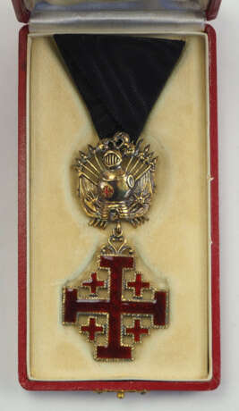 Vatikan: Ritterorden vom heiligen Grab zu Jerusalem, 4. Modell (seit 1904), Ritter Dekoration, mit Waffentrophäe, im Etui. - photo 1
