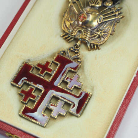 Vatikan: Ritterorden vom heiligen Grab zu Jerusalem, 4. Modell (seit 1904), Ritter Dekoration, mit Waffentrophäe, im Etui. - фото 2