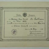 Preussen: Eisernes Kreuz, 1914, 2. Klasse Urkunde für einen Kriegs-Assistenz-Arzt im Bezirks-Kommando Wesel. - photo 1
