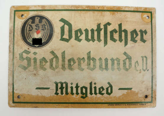 Deutscher Siedlerbund e.V. - Mitglieds Türschild. - photo 1