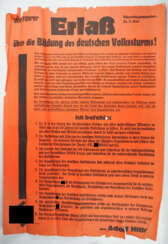 Erlaß zur Bildung des deutschen Volkssturms 25.9.1944.