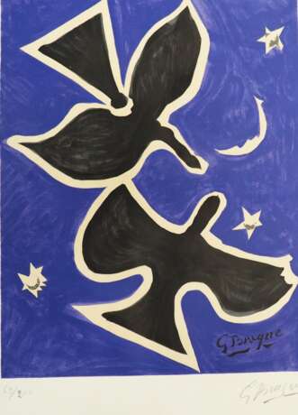 Braque, George: Deux oiseaux sur fond bleu. - фото 1