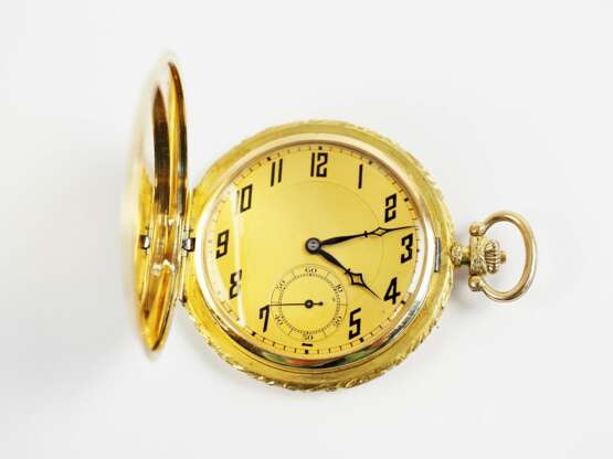 Remontoir Taschenuhr Savonnette GOLD. - photo 1