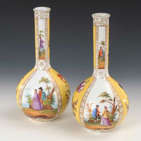 2 Vasen mit Vierfeldermalerei, Dresden. - фото 1