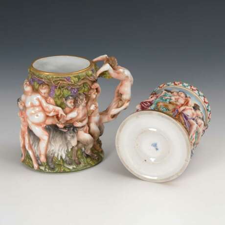 Krug und Vase mit Capodimonte-Dekor, Er - photo 5