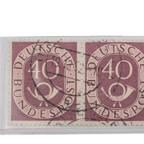 BRD - 1951, waagerechtes Paar 40 Pfennig Posthorn, - Foto 1