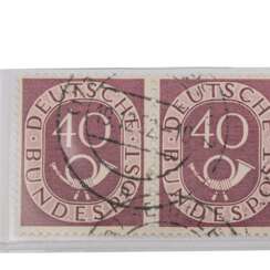 BRD - 1951, waagerechtes Paar 40 Pfennig Posthorn,