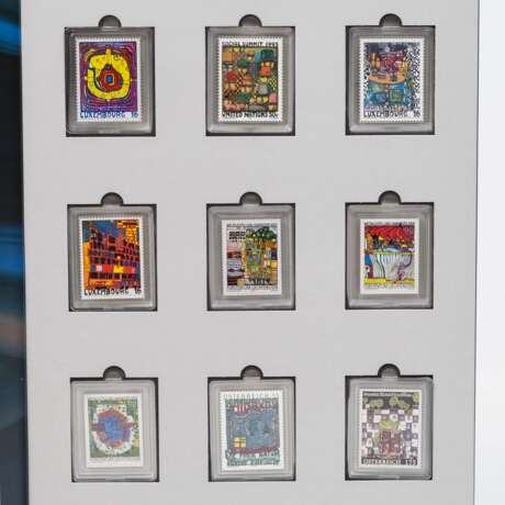 Hundertwasser - Edition mit 13 Silberbriefmarken Polierte Platte - Foto 3