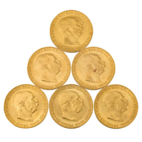 Österreich / GOLD - 6 x 100 Kronen 1915 (NP), - Foto 1