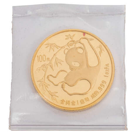 China/Gold - 100 Yuan 1985, Panda, - Foto 2