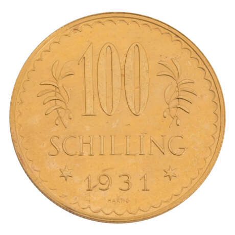 Österreich 1. Republik (1918-1938) / GOLD - 100 Schilling 1931, - Foto 1