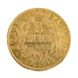 Italien /GOLD, Vatikan - Pius IX (1866-1878), 5 Lire 1866 R - Foto 1