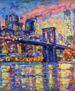 Natalya Savenkova (né en 1967). New York Original Art Brooklyn Bridge
