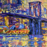 New York Original Art Brooklyn Bridge Canvas Oil Impressionism Cityscape Russia 2022 - photo 2