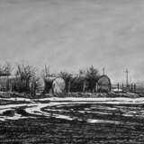 Pencil drawing “Март 2022”, Paper, Charcoal, Contemporary realism, Industrial landscape, Russia, 2022 - photo 1