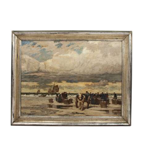 PULM, PETER (1882-1960), "Fischer mit gefüllten Körben am Strand", - Foto 2