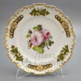 “Plate Roses porcelain Popov factory late 19th century” - photo 1