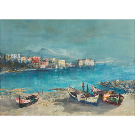 SCOULA-SCHMIDT (Maler/in 20. Jh.), "Strand am Golf von Neapel", - Foto 1
