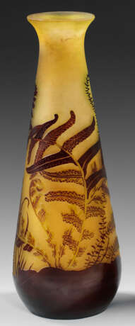 Jugendstil-Vase mit Tüpfelfarndekor von Gallé - Foto 1