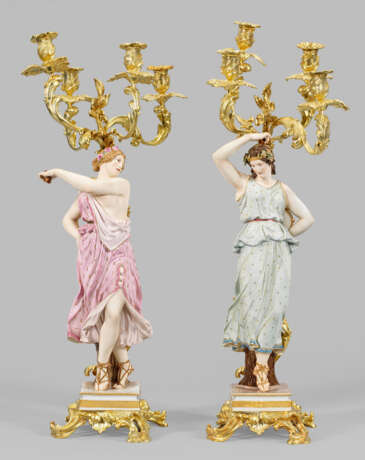 Paar prachtvolle Girandolen mit tanzenden Vestalinen - фото 1