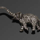Viktorianische Elefanten-Brosche mit Diamanten - Foto 1