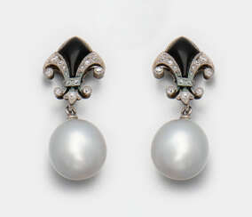 Zwei Paar Südsee-Perlen