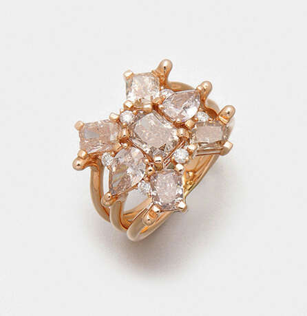 Extravaganter Natural Fancy-Pink-Brown-Ring - Foto 1