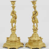 Paar große Louis Philippe-Kerzenleuchter - Foto 1