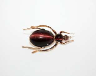 Brooch beetle cat-eye and rubies