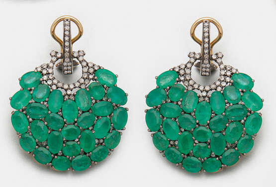 Paar russische Smaragd-Ohrringe - Foto 1