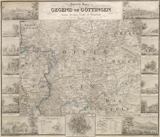 "Special-Karte der Gegend um Göttingen bis Höxter, Herzberg, - Foto 1