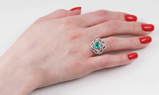 Smaragd-Brillant-Ring. - photo 2