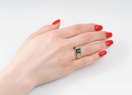 Smaragd-Diamant-Ring. - photo 3