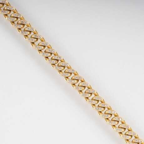 Gold-Panzerarmband mit Brillanten. - Foto 2