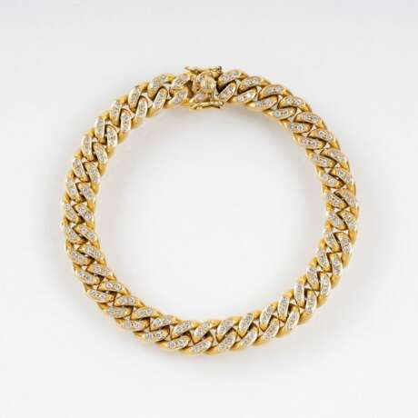 Gold-Panzerarmband mit Brillanten. - Foto 1