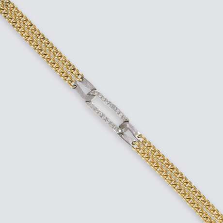 Zweifarbiges Gold-Armband mit Brillanten. - фото 1