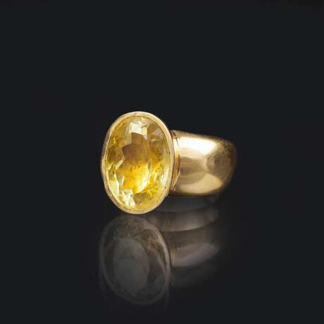 Moderner Lemon-Citrin Gold-Ring. - Foto 1