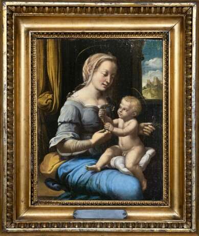 Florentiner Meister tätig 1. Hälfte 16. Jh. Maria mit dem Kind. - photo 2