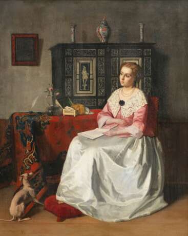 Hendrik Hollander (Leeuwarden 1823 - Amsterdam 1884). Dame mit Brief. - photo 1