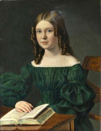 Carl Rudolf Fiebig (Eckernförde 1812 - Kopenhagen 1874). Portrait einer jungen Frau. - Foto 1