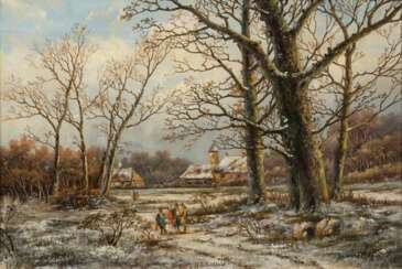 Hendrik Barend Koekkoek (Amsterdam 1849 - London 1908). Winterlandschaft.