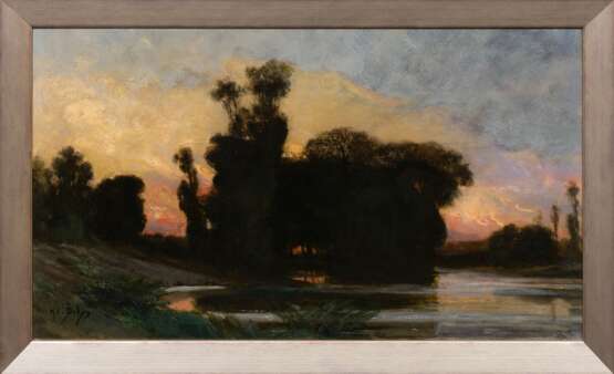 Hippolyte Camille Delpy (Joigny 1841 - Paris 1910). Abend am Fluss. - photo 2