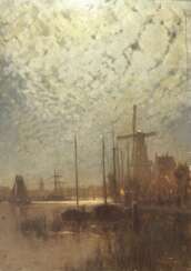 Walter Moras (Berlin 1856 - Berlin 1925). Hafen von Amsterdam.