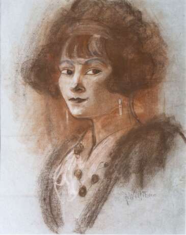 Julie Wolfthorn (Thorn 1868 - Theresienstadt 1944). Elegante Dame. - фото 1