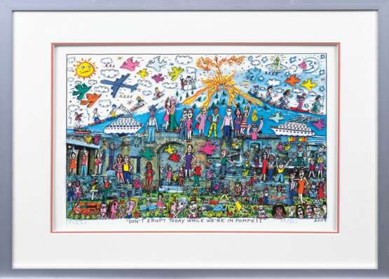 James Rizzi (New York 1950 - New York 2011). Don't Erupt Today While We're in Pompeii. - фото 2