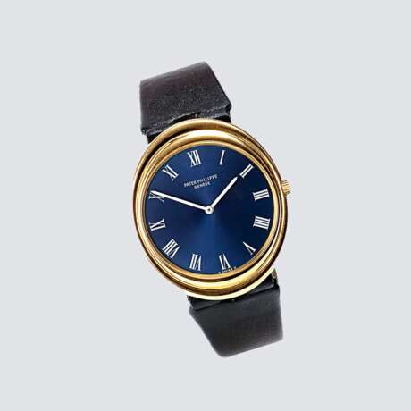 Patek Philippe & Co. Herren-Armbanduhr 'Golden Ellipse Blue Dial'. - Foto 1