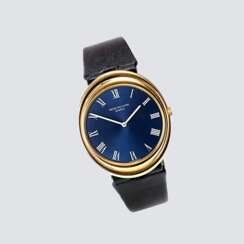 Patek Philippe & Co. Herren-Armbanduhr 'Golden Ellipse Blue Dial'.