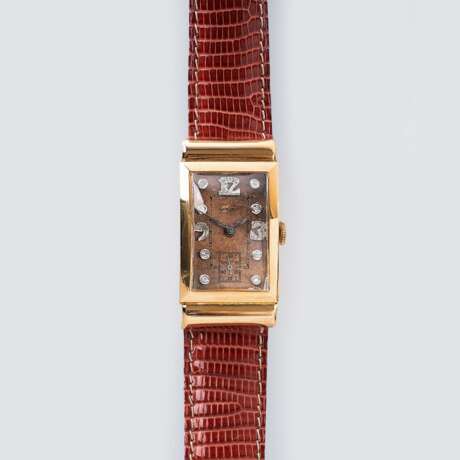Hamilton Watch Company. Art-déco Herren-Armbanduhr mit Diamanten. - photo 1